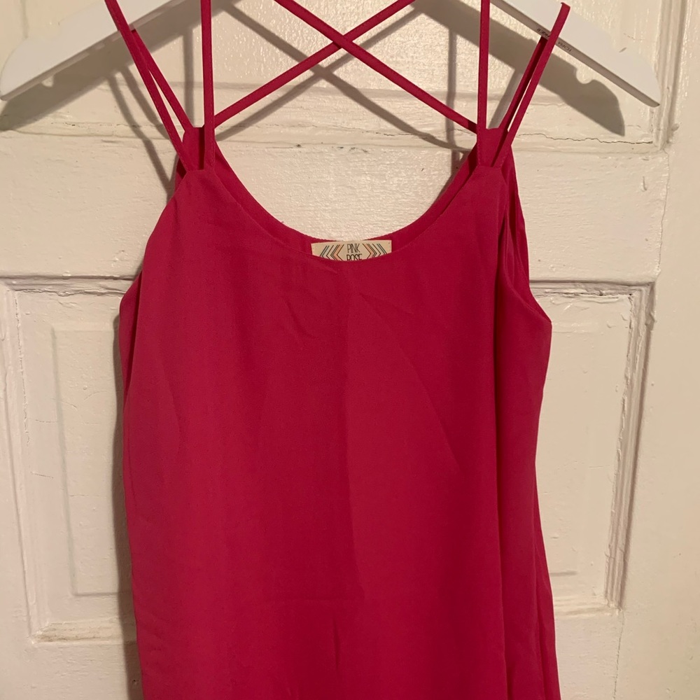 Pink Rose Cross Back Tank